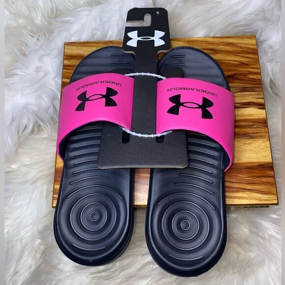 Size 5 Y UNDER ARMOUR Girls ANSA FIX SLIDE YOUTH 302379-002  Brand New With Tag! - Picture 1 of 4